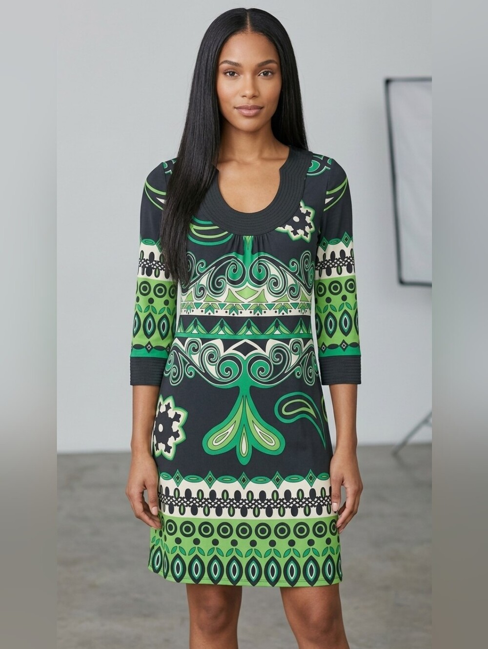 76. INC International Concepts Retro Scoop Neck Dress